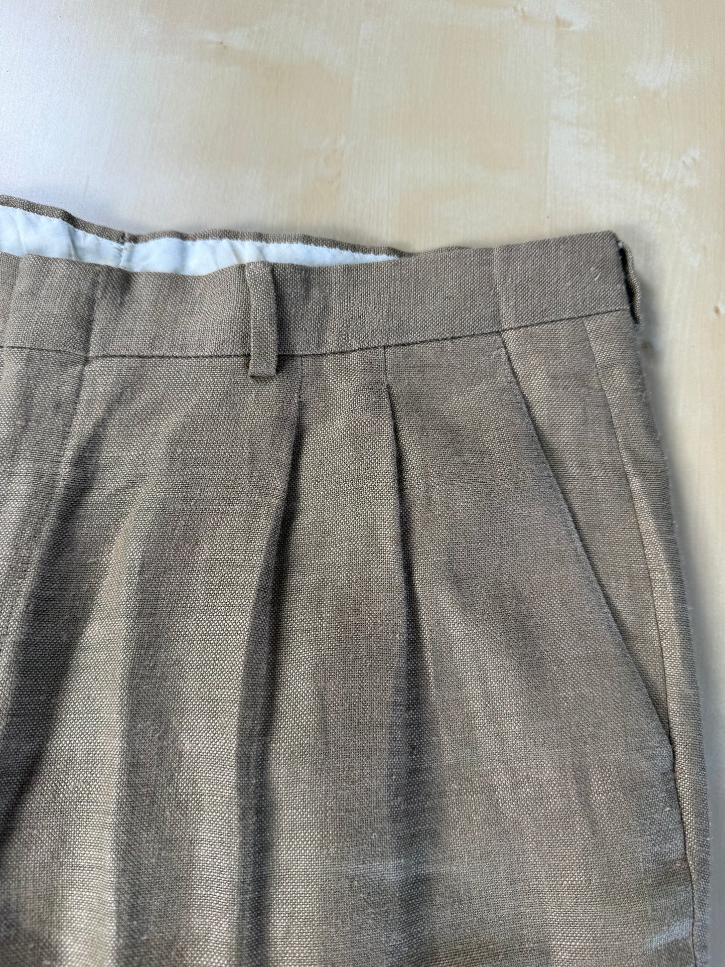 Completo anni '70 misto lino color corda - tg. 50