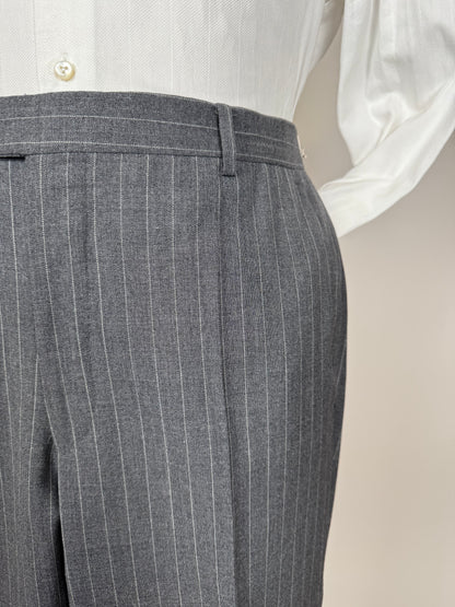 Completo estivo Sartoria Partenopea fresco lana grigio gessato - tg. 50/52