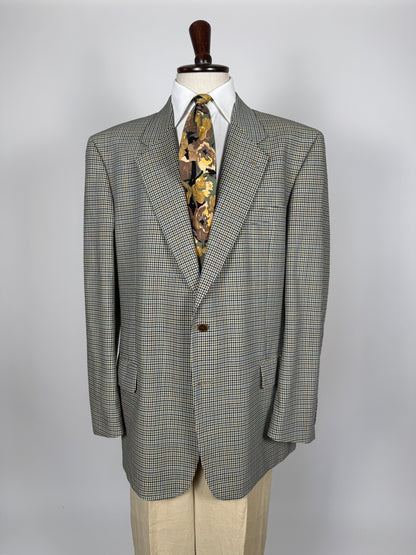 Giacca anni '80 fresco lana check - tg. 58/60 lunga