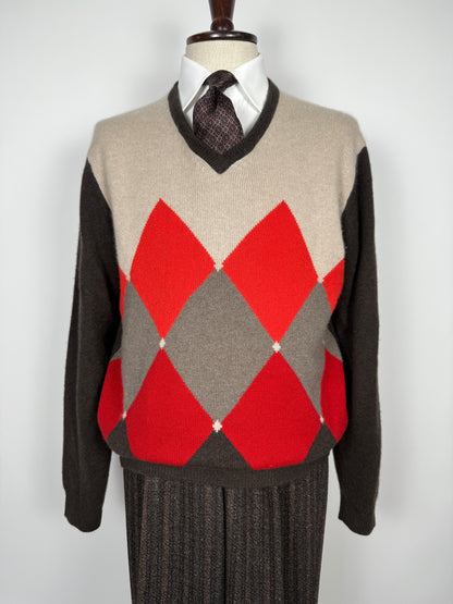 Pullover losanghe Cains Moore 100% cashmere - XL (54)