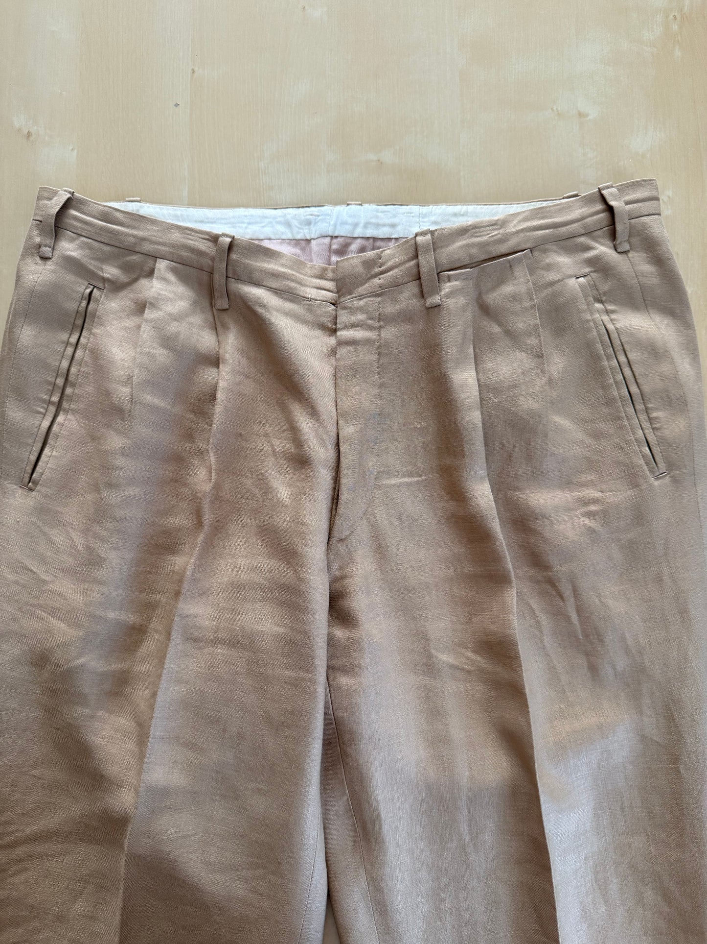 Completo sartoriale F. Di Marco lino irlandese beige - tg. 52 corta