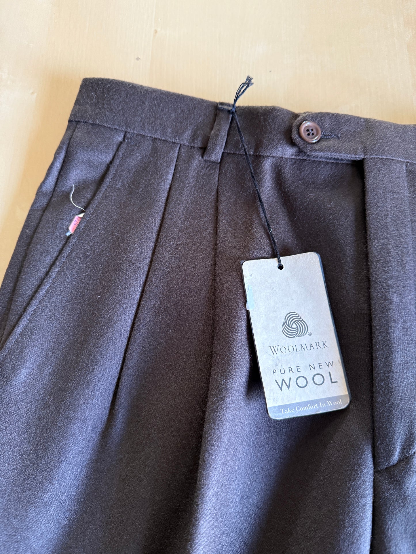 Pantaloni anni ‘90 in flanella marrone (NOS) - tg. 48