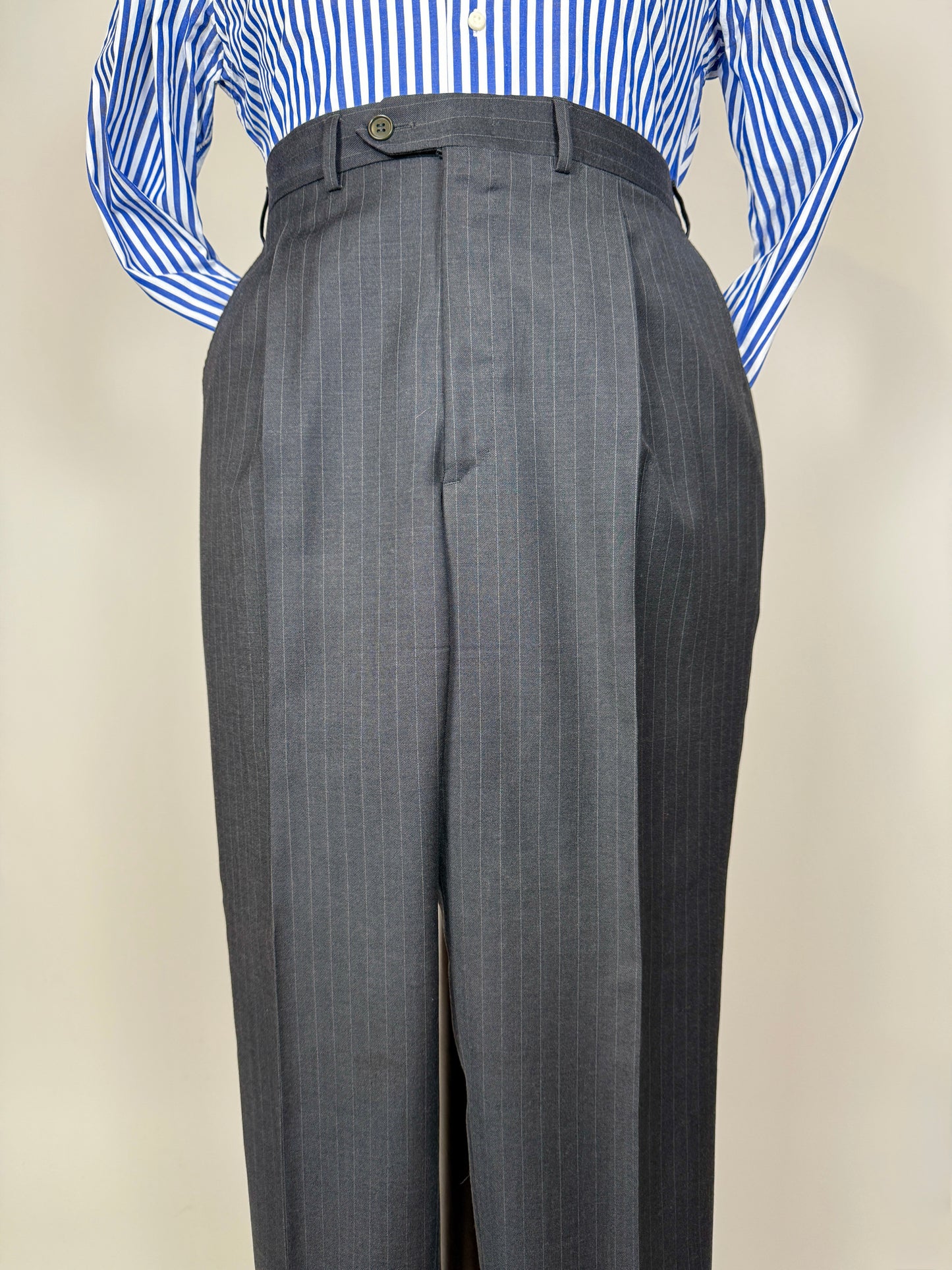 Completo Yves Saint Laurent anni ‘90 grigio gessato - tg. 54/56