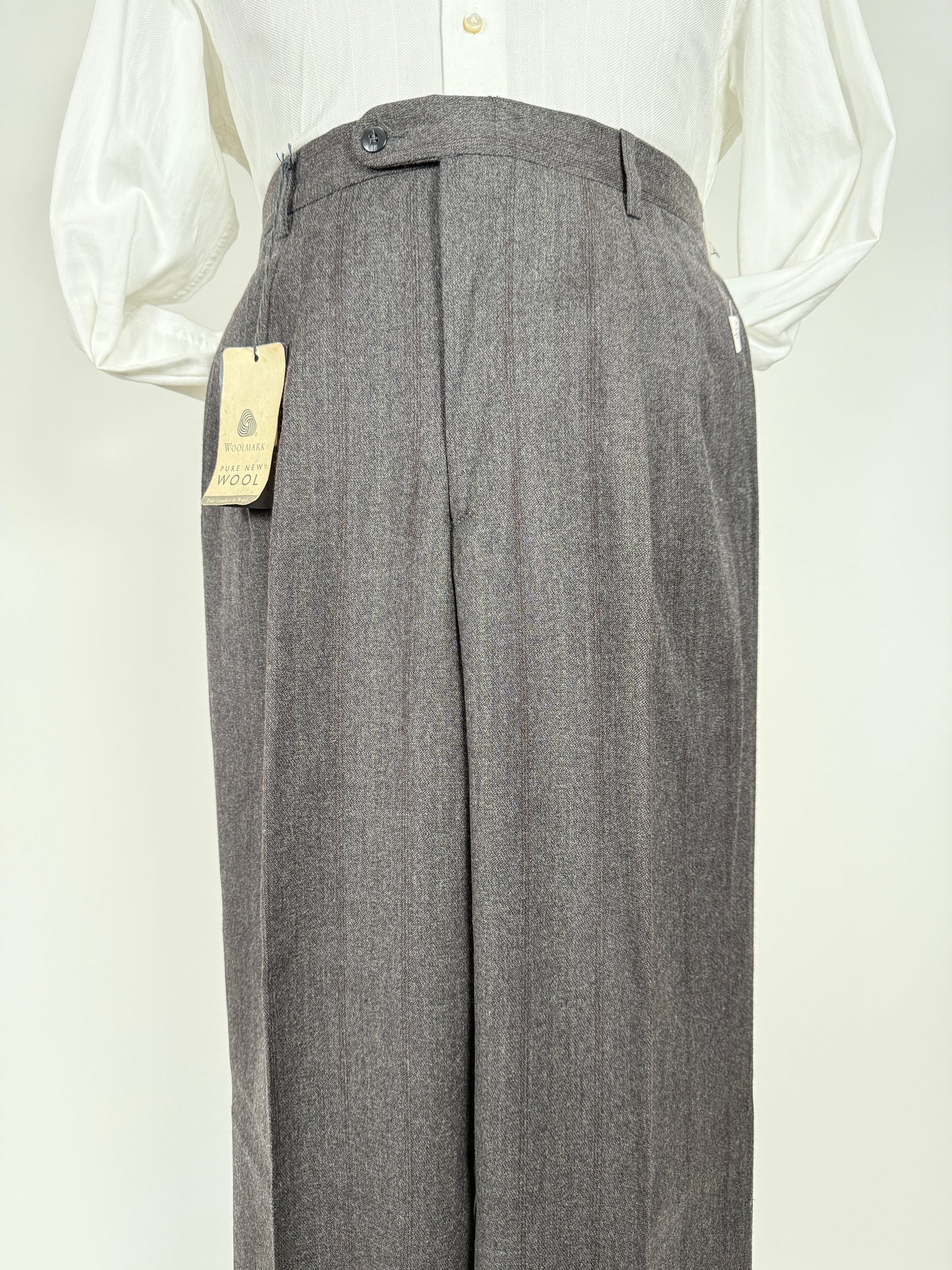 Pantaloni flanella antracite gessato anni ‘90 (NOS) - tg. 50