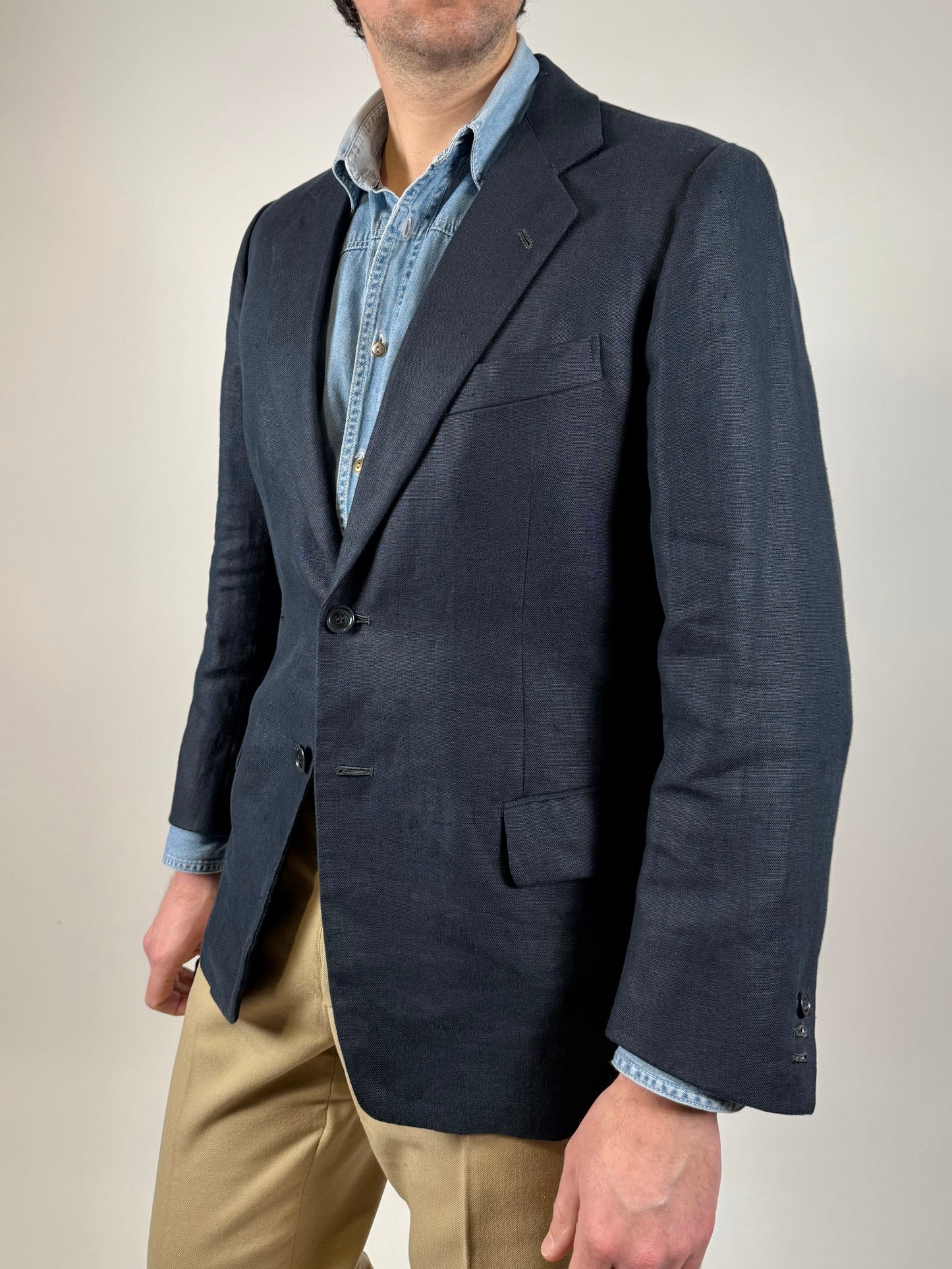 Giacca sartoriale in lino con fodera in seta - tg. 48/50