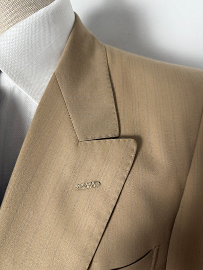 Completo doppiopetto Forall anni '70/'80 in twill beige (NOS) - tg.48