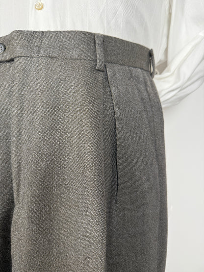 Pantaloni anni ‘80 grigio/cachi sale pepe (NOS) - tg. 46