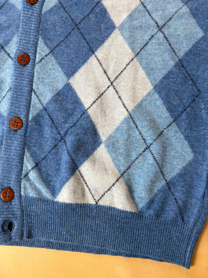 Gilet a losanghe in pura lana (nuovo) - XL