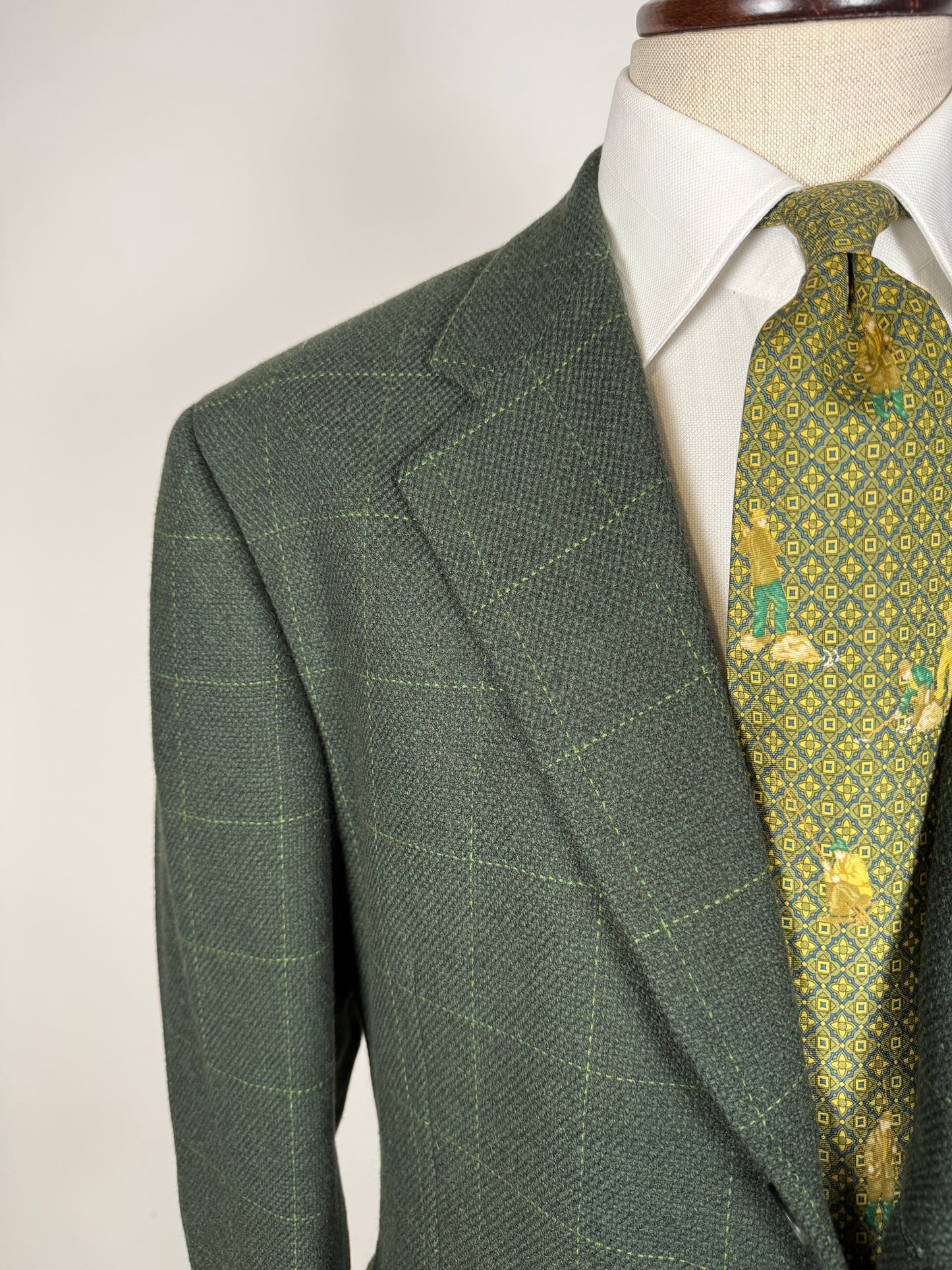 Giacca Cantarelli lana cammello e cashmere verde finestrato - tg. 56