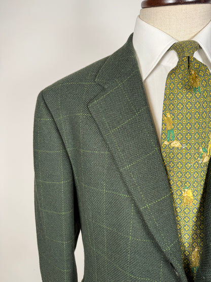 Giacca Cantarelli lana cammello e cashmere verde finestrato - tg. 56