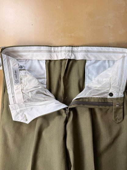 Pantaloni anni ‘80 fresco lana verde oliva (NOS) - tg. 50