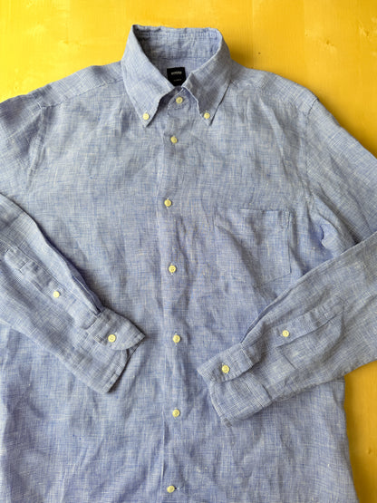 Camicia Boggi micro pied-de-poule puro lino - tg. M