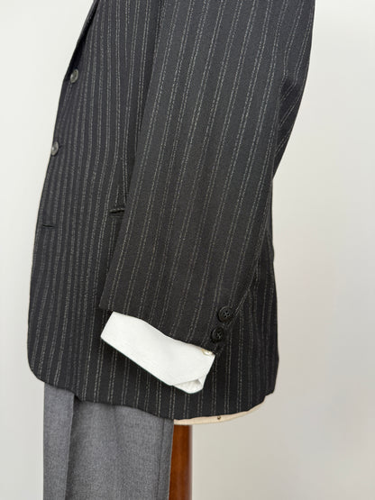 Giacca anni ‘50 sartoriale nero gessato - tg. 44