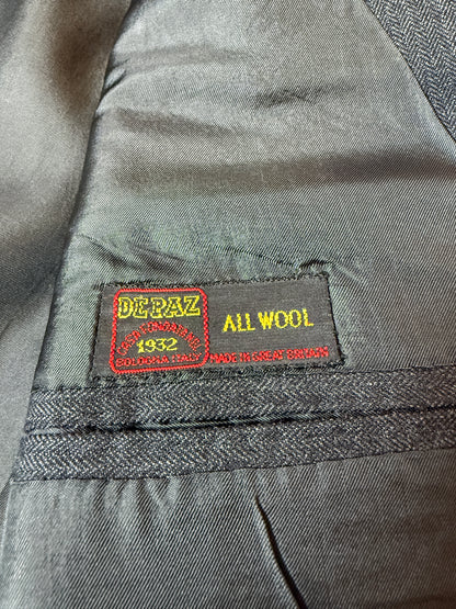 Completo su misura De Paz anni ‘70/‘80 antracite spigato - tg. 46/48