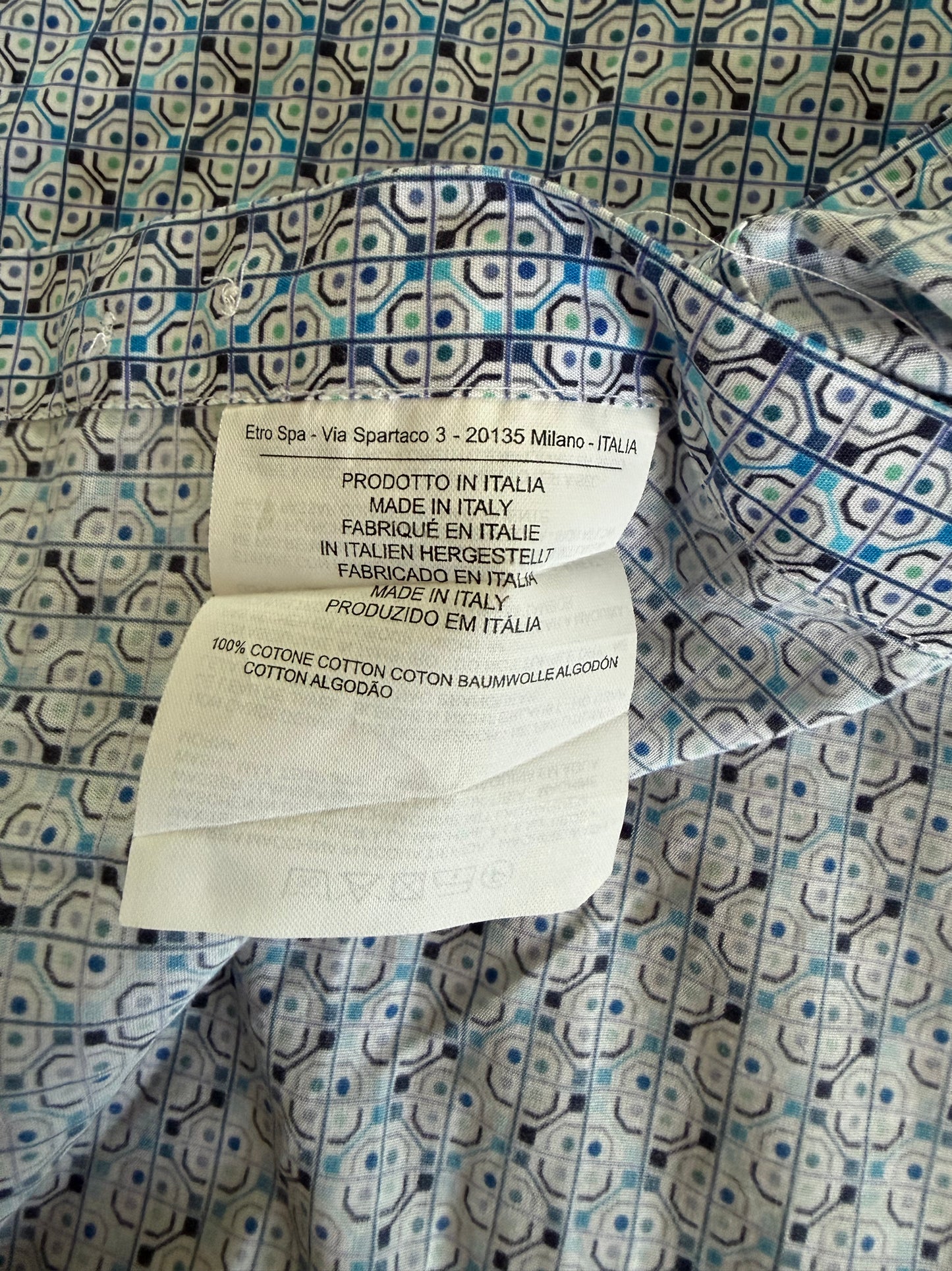 Camicia Etro fantasia geometrica - S/M collo 39