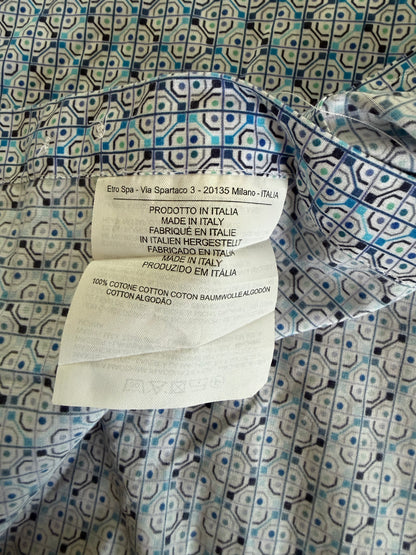 Camicia Etro fantasia geometrica - S/M collo 39