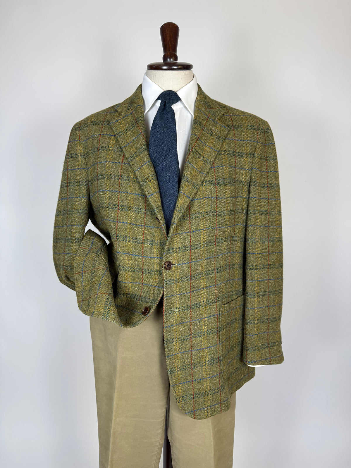 Giacca De Paz tweed verde finestrato - tg. 58