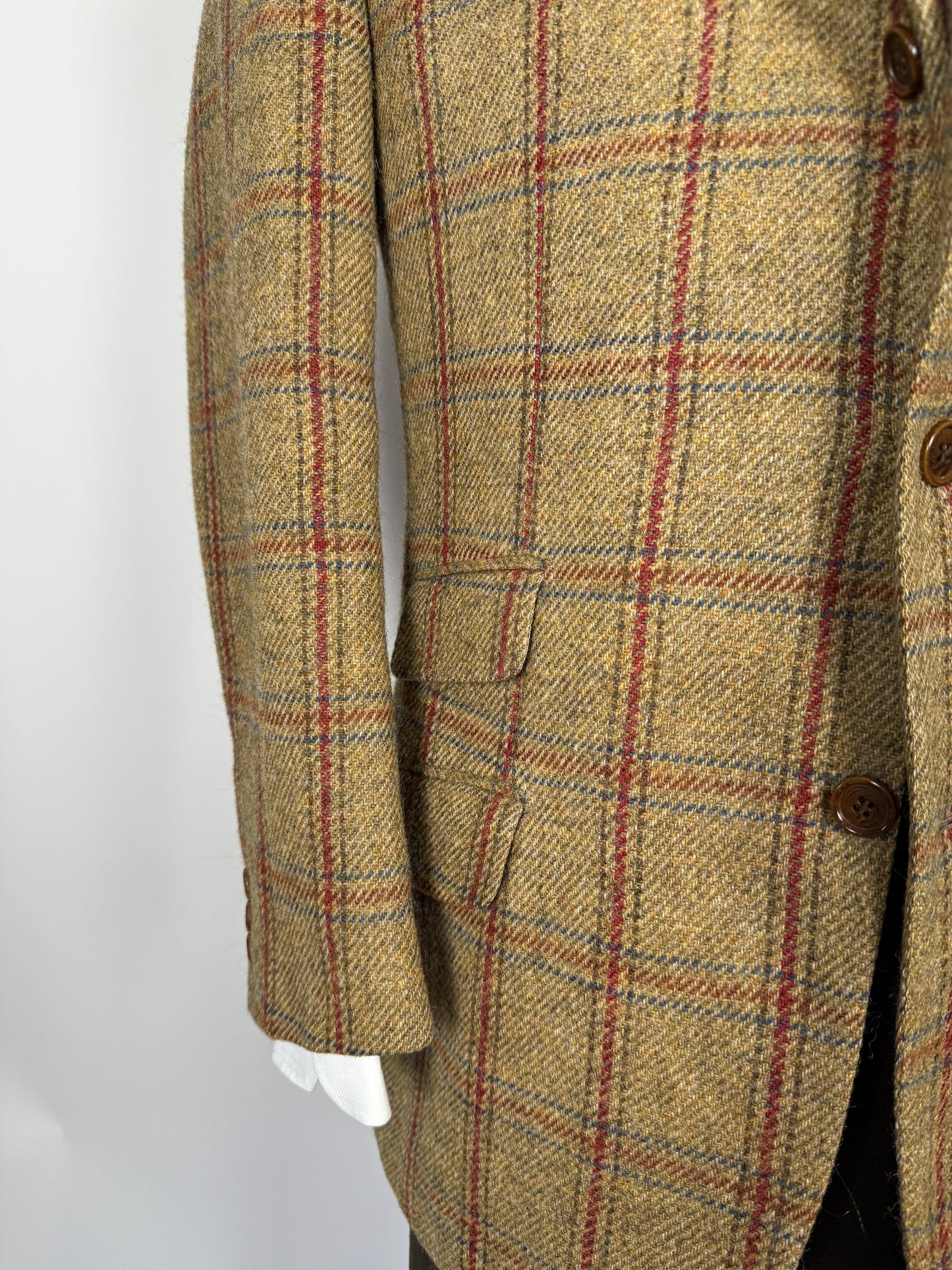 Giacca De Paz in tweed cachi finestrato - tg. 54