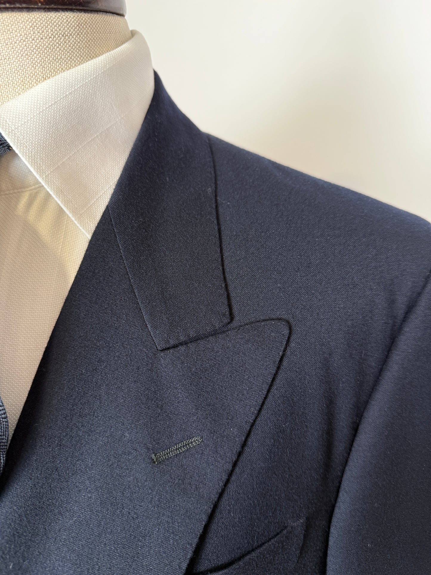 Giacca doppiopetto anni ‘80 flanella blu - tg. 50