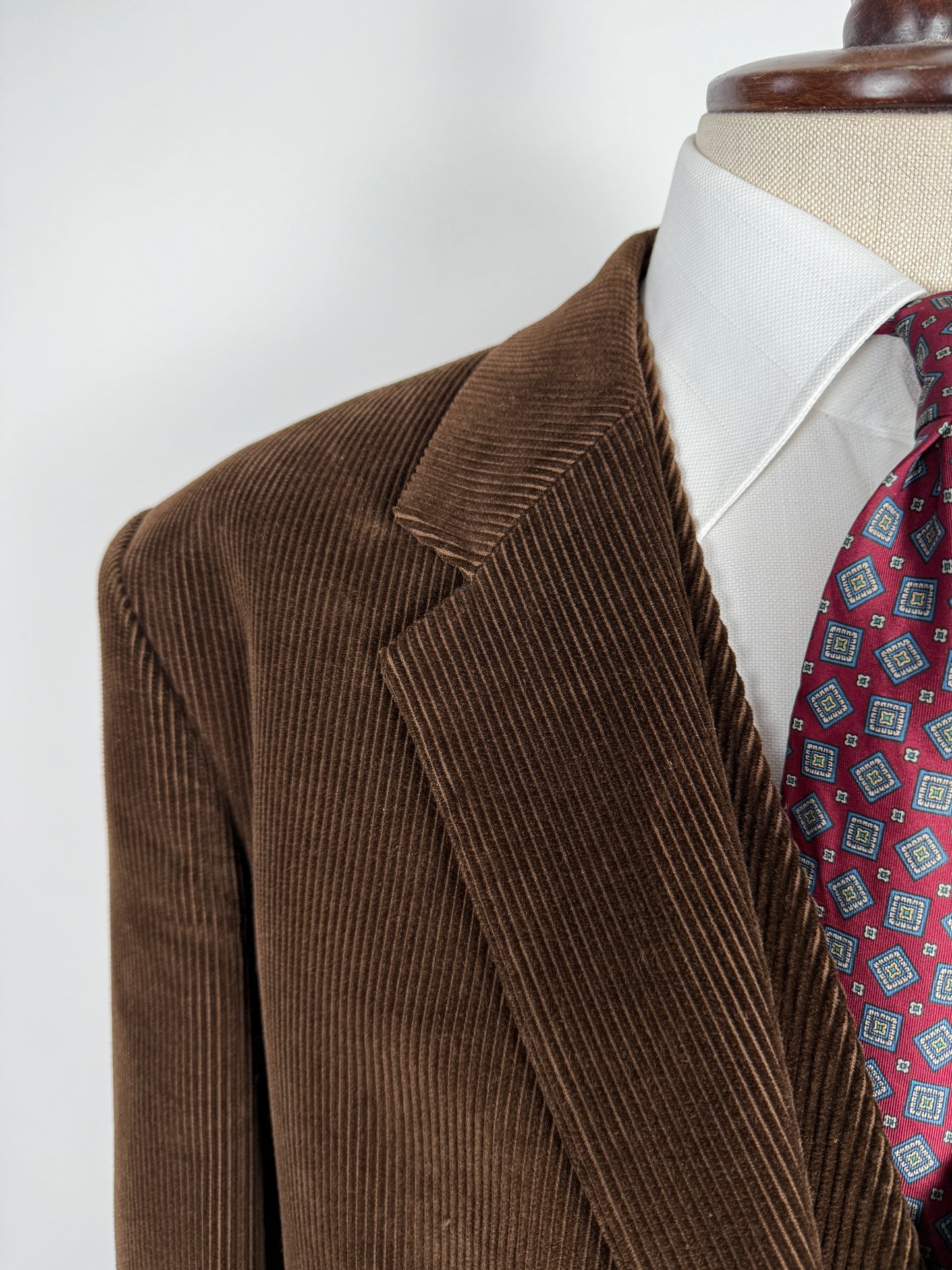 Giacca + panciotto anni '90 in velluto a coste marrone - tg. 56