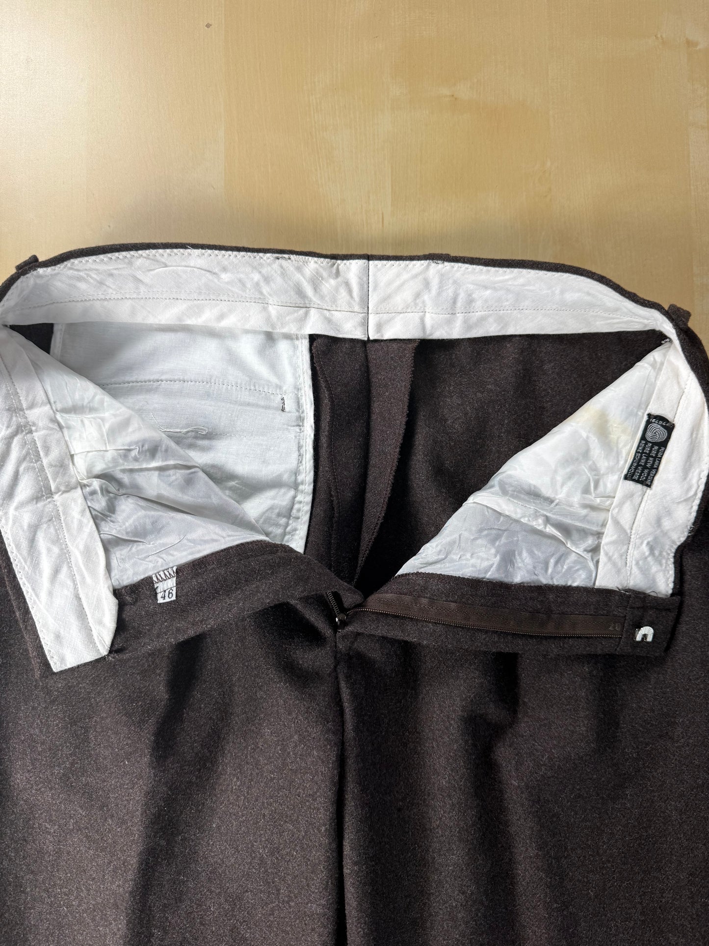 Pantaloni anni ‘80 flanella marrone (NOS) - tg. 44