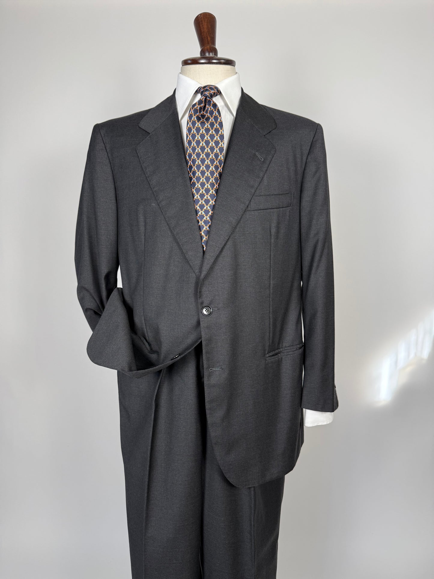 Completo sartoriale flanella pettinata grigio antracite - tg. 52/54, drop basso