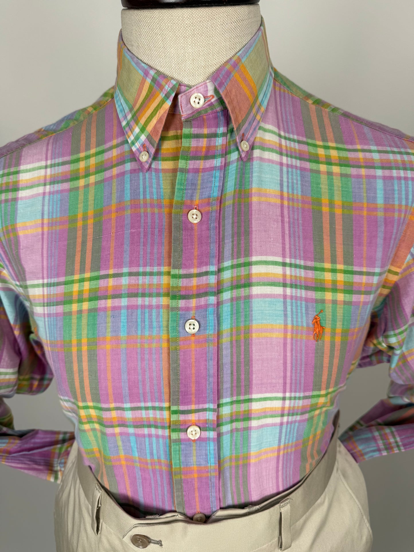 Camicia Ralph Lauren madras vintage - M collo 39/40