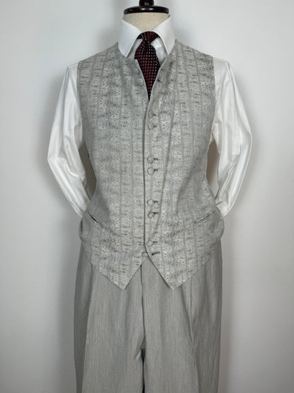 Panciotto damascato con pantalone abbinato in seta e lino - tg. 54