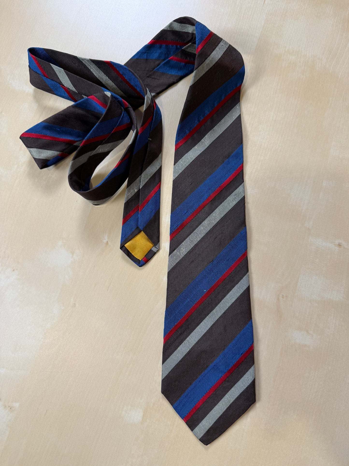Cravatta regimental vintage seta shantung