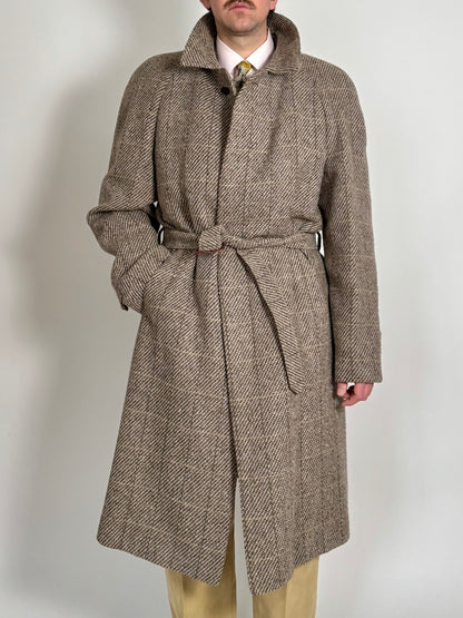 Cappotto raglan anni ‘80 tweed finestrato - tg. 54-56