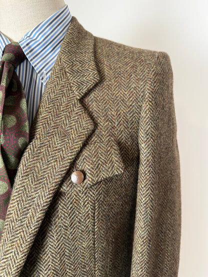 Giacca sportiva in tweed anni ‘70 stile hunting - tg. 44