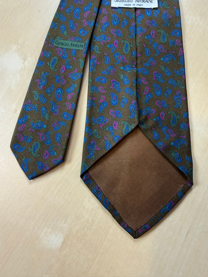 Cravatta Armani vintage paisley cachi