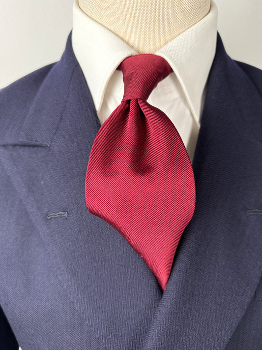 Cravatta in seta cannettata bordeaux