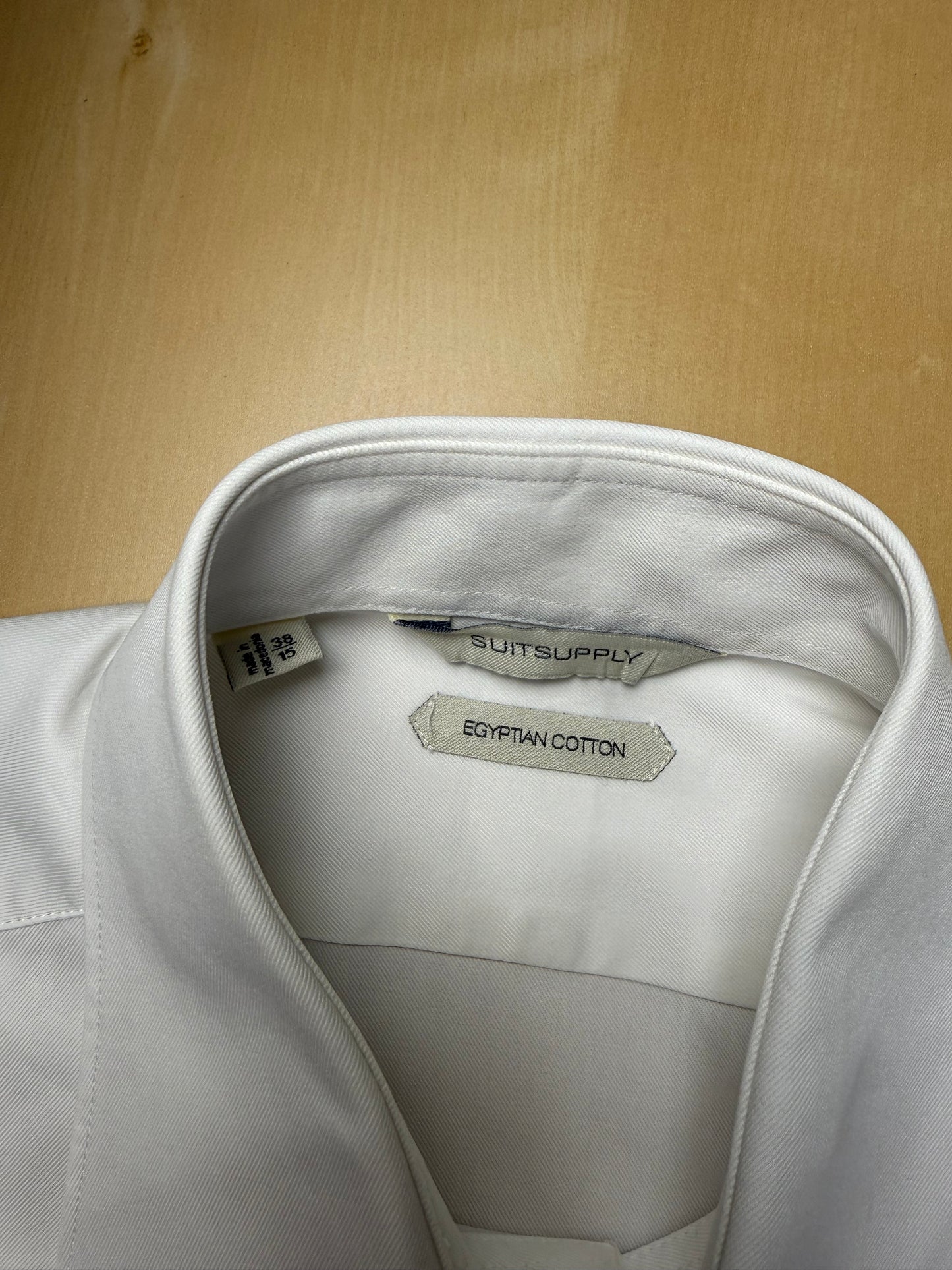 Camicia bianca Suitsupply twill cotone egiziano - XS/S collo 38