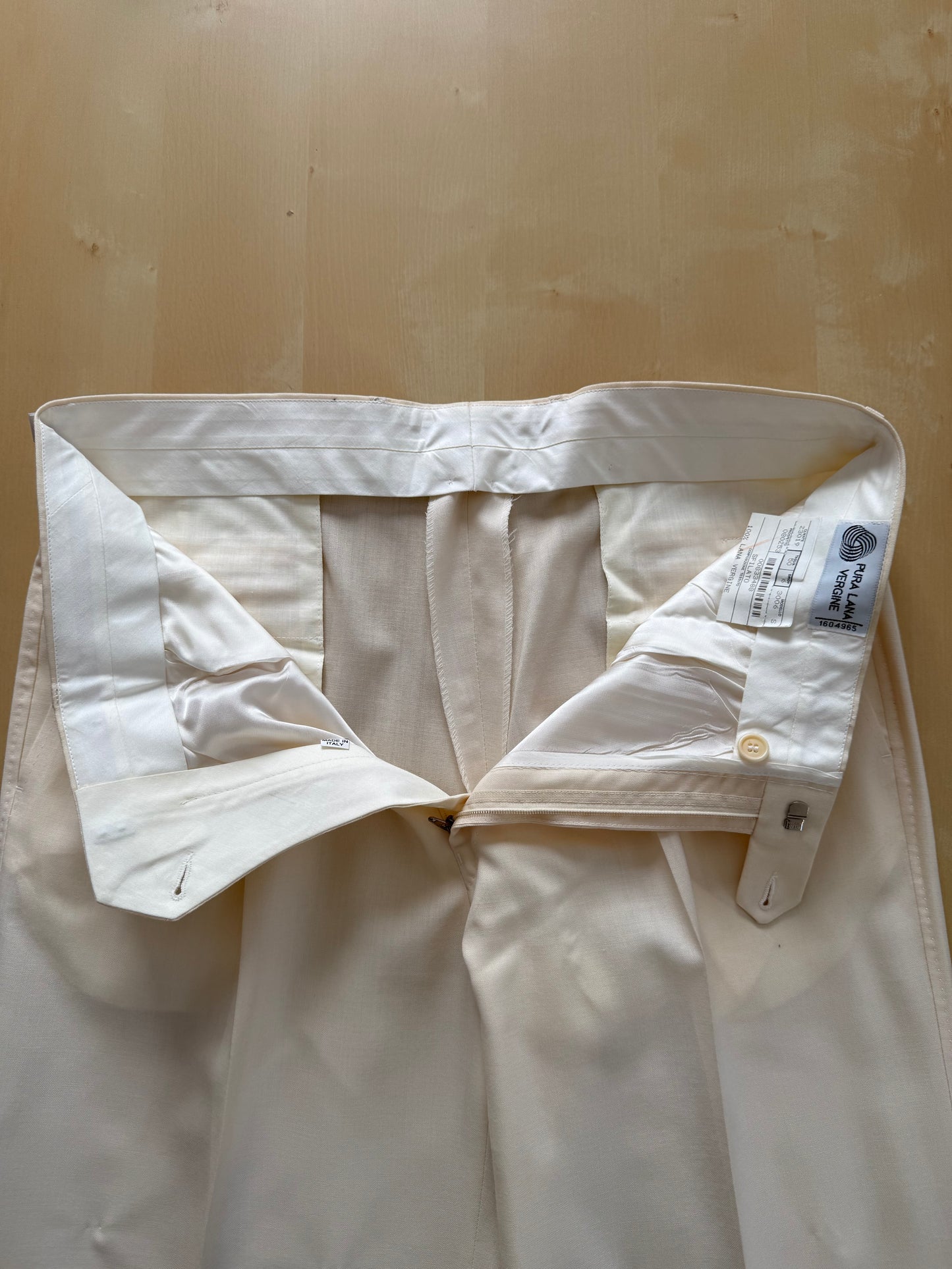 Pantaloni Pierre Cardin fresco lana avorio anni ‘80 (NOS) - tg. 50