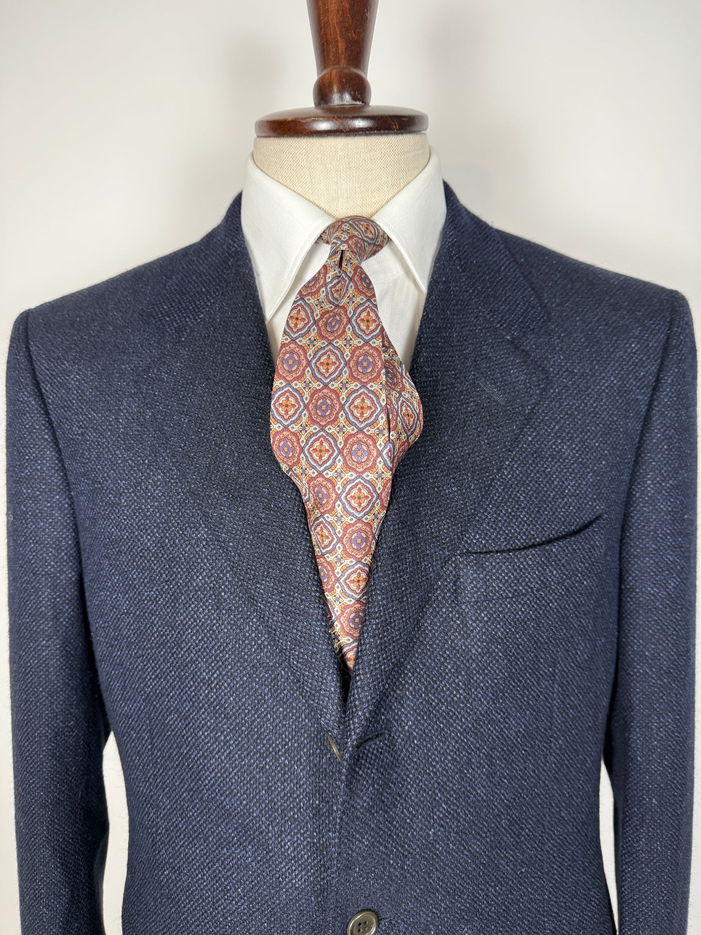 Giacca Canali in lana e seta blu occhio di pernice - tg. 50