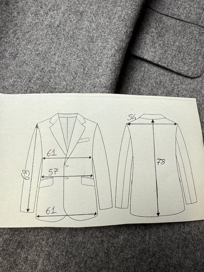 Giacca doppiopetto anni ‘80 flanella grigio medio - tg. 54/56