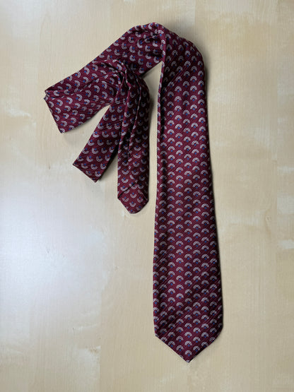 Cravatta bordeaux jacquard micro fantasia