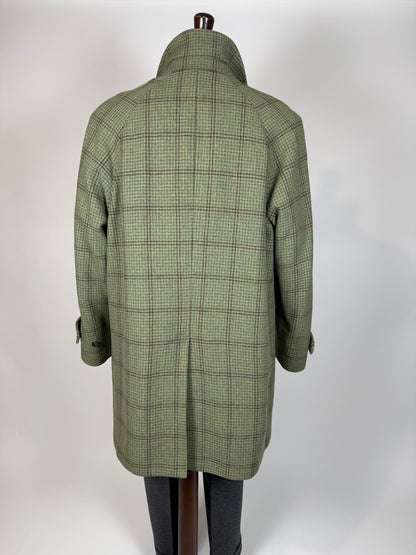 Cappotto raglan De Paz tweed verde cachi - tg. 54-56