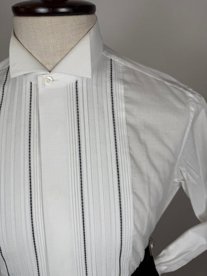Camicia da sera collo diplomatico sparato plissettato - M collo 41
