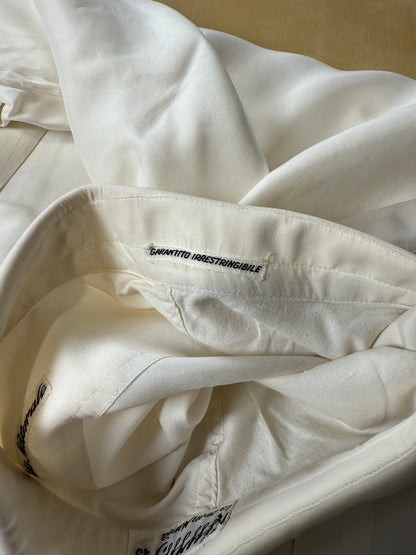 Camicia da smoking anni ‘70 in seta pura - collo 43 tg. L