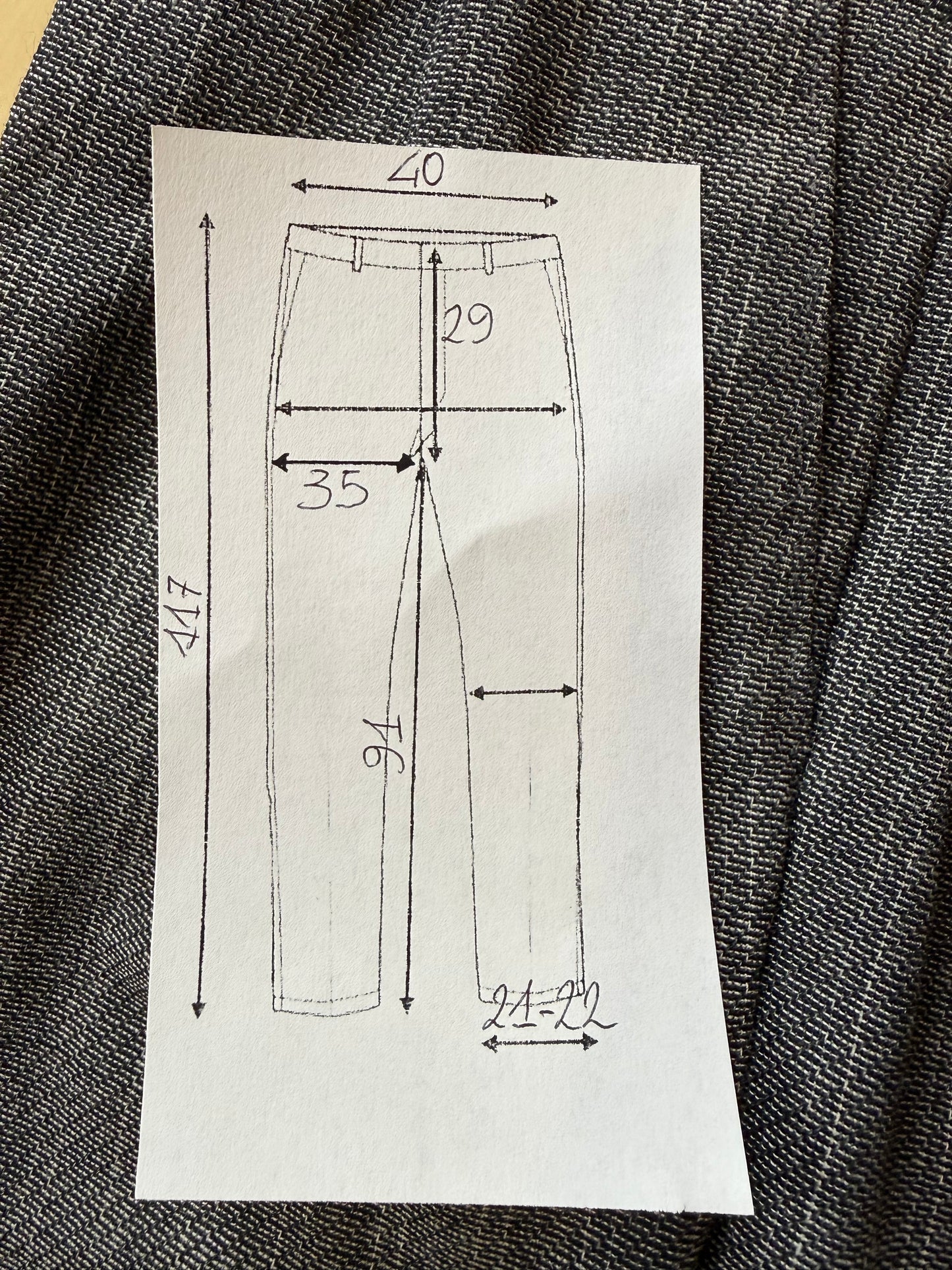 Pantaloni anni '80 fresco lana grigio a righe (NOS) - tg. 46