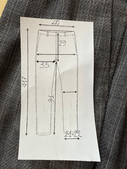 Pantaloni anni '80 fresco lana grigio a righe (NOS) - tg. 46