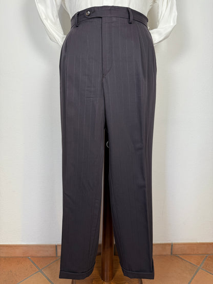 Completo doppiopetto gessato anni ‘80 marrone cacao - tg. 52