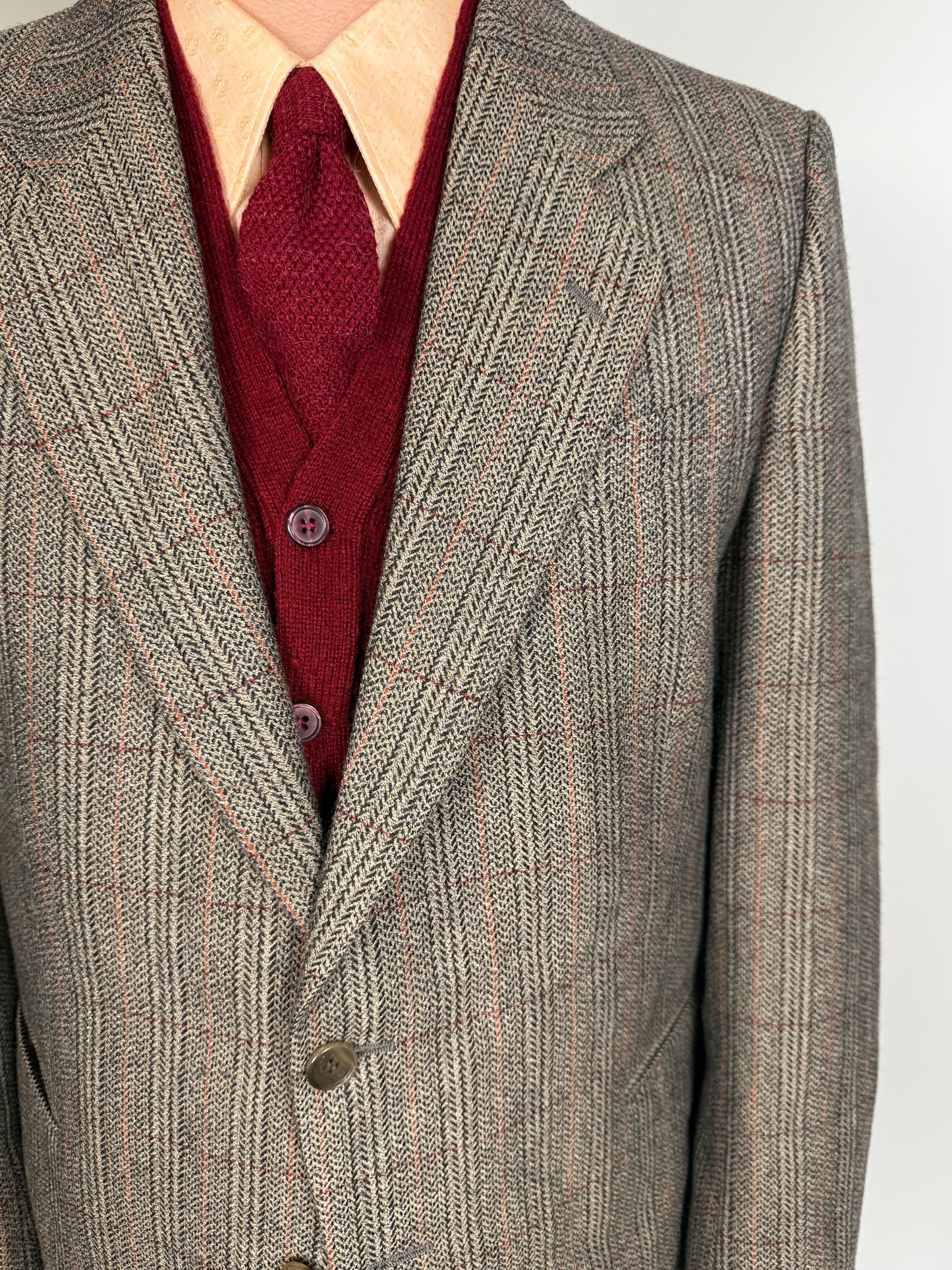 Giacca anni ‘70 spigato windowpane - tg. 52