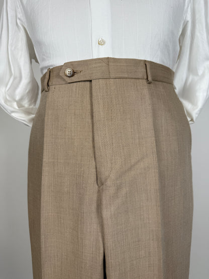 Pantaloni anni ‘70 lana pettinata beige (NOS) - tg. 52