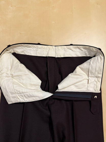 Completo 3 pezzi anni ‘70 a zampa in flanella marrone - tg. 44/46