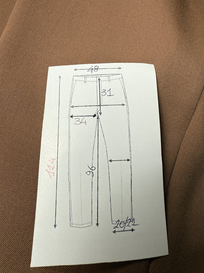 Pantaloni anni ‘70 in twill pettinato color cacao (NOS) - tg. 52
