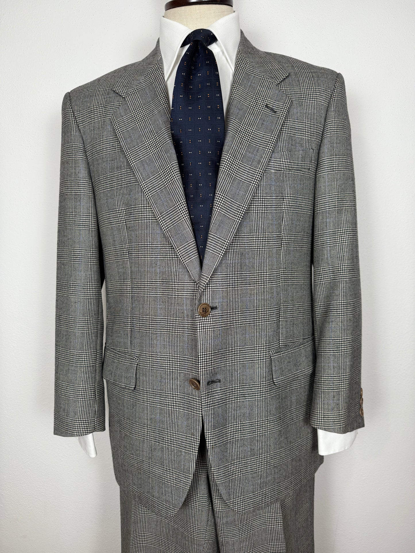 Completo anni ‘80 in flanella principe di Galles - tg. 50