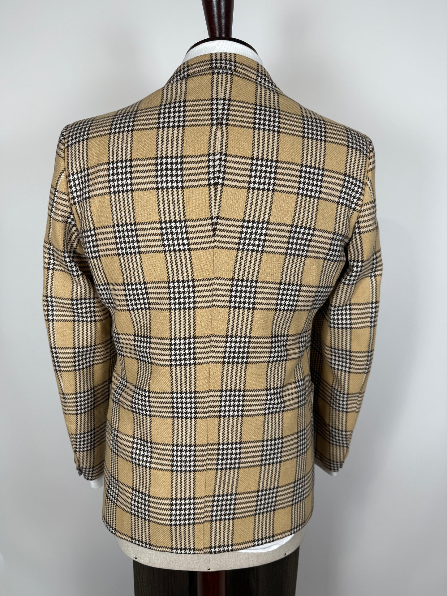 Giacca anni ‘70 beige a quadri - tg. 44/46